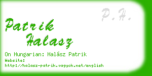 patrik halasz business card